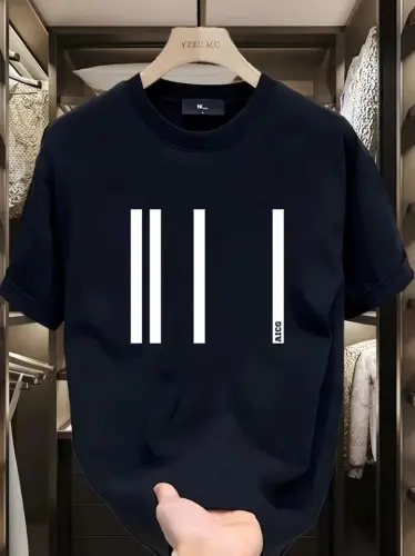 Printed Oversize Crew Neck T-shirt - Black - 1