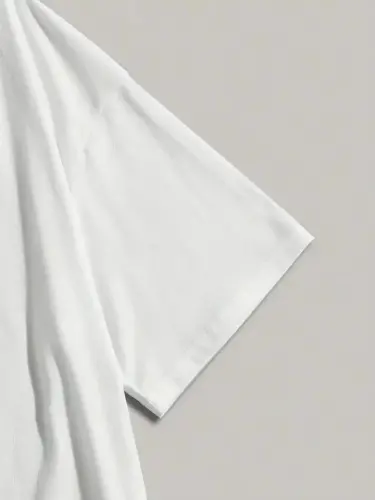 Printed Oversize Crew Neck T-shirt - White - 4