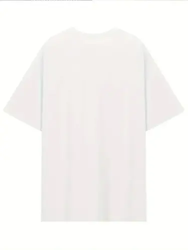 Printed Oversize Crew Neck T-shirt - White - 4