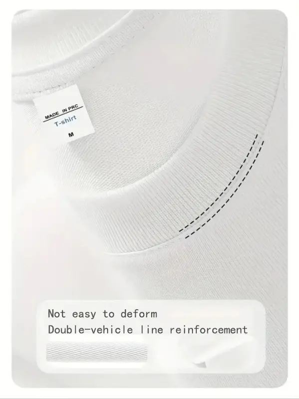 Printed Oversize Crew Neck T-shirt - White - 4