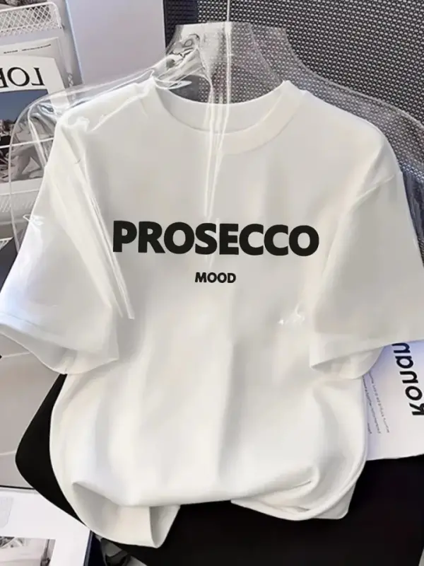 Printed Oversize Crew Neck T-shirt - White - 1