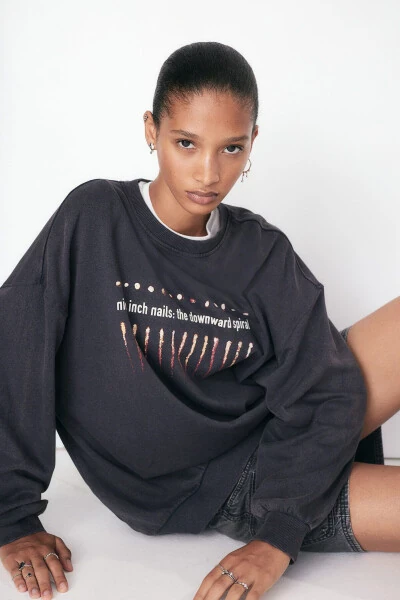 Printed Oversize Sweatshirt - H&M