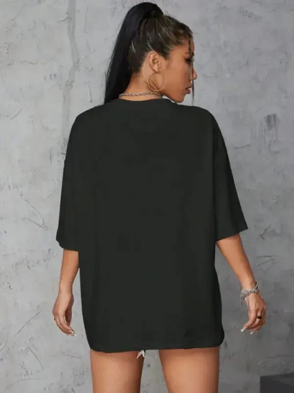 Printed Oversize T-shirt - Black - 2