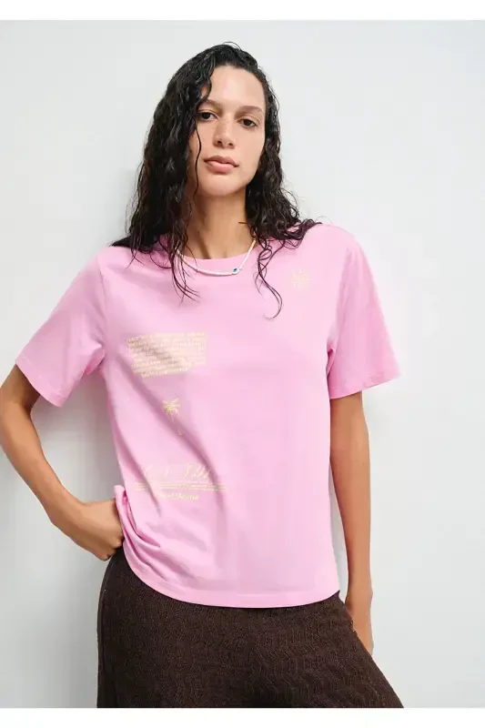 Printed Pink T-shirt Regular Fit / Normal Cut 16 - 4