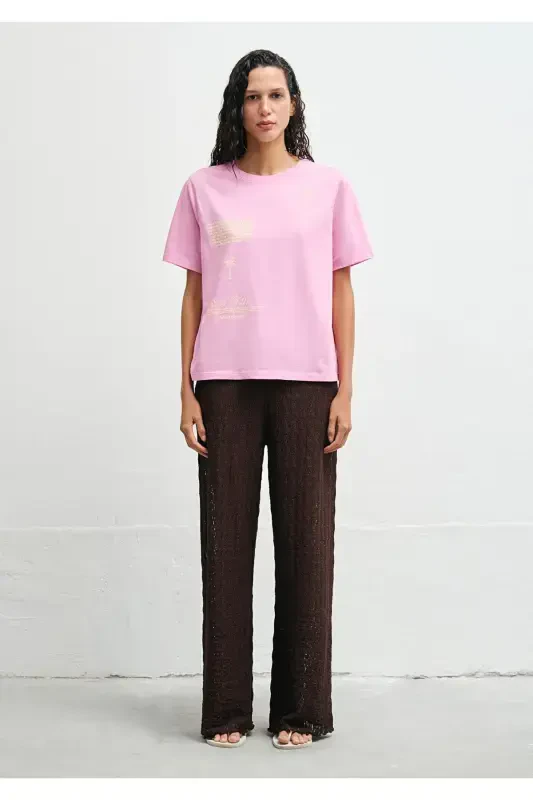 Printed Pink T-shirt Regular Fit / Normal Cut 16 - 6