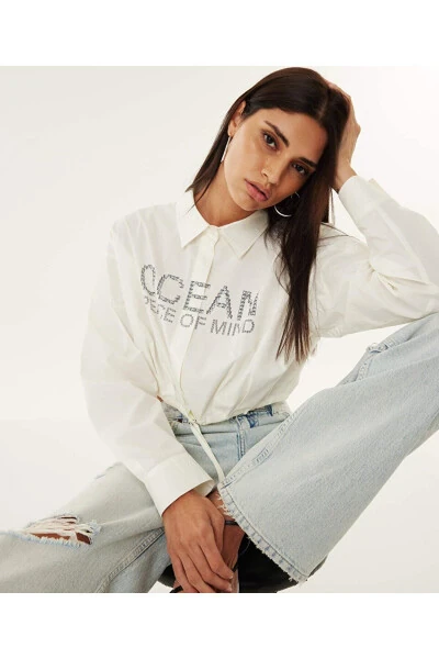 Printed poplin shirt - TWIST