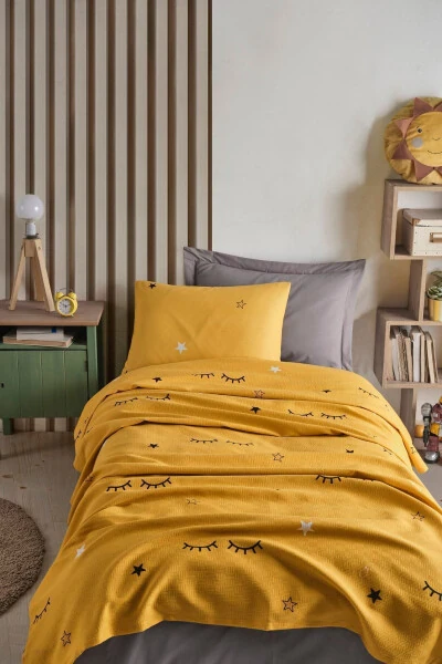 Printed Quilt Set Single Dide Yellow - 1