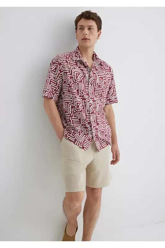 Printed Red Shirt Loose Fit - MAVI