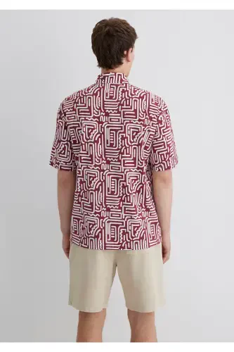 Printed Red Shirt Loose Fit - 4