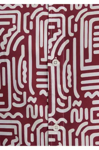 Printed Red Shirt Loose Fit - 6