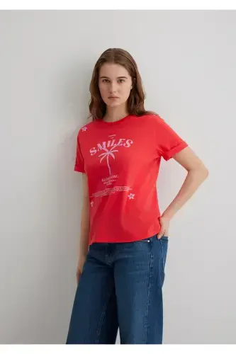 Printed Red T-shirt Regular Fit - MAVI (1)