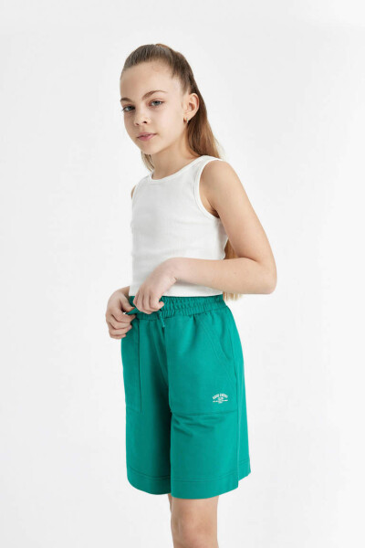 Printed Shorts for Girls Green - 4