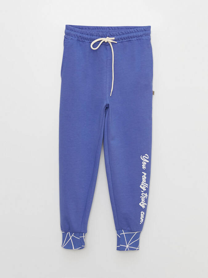 Printed Sweatpants for Girls with Elastic Waistband - 9