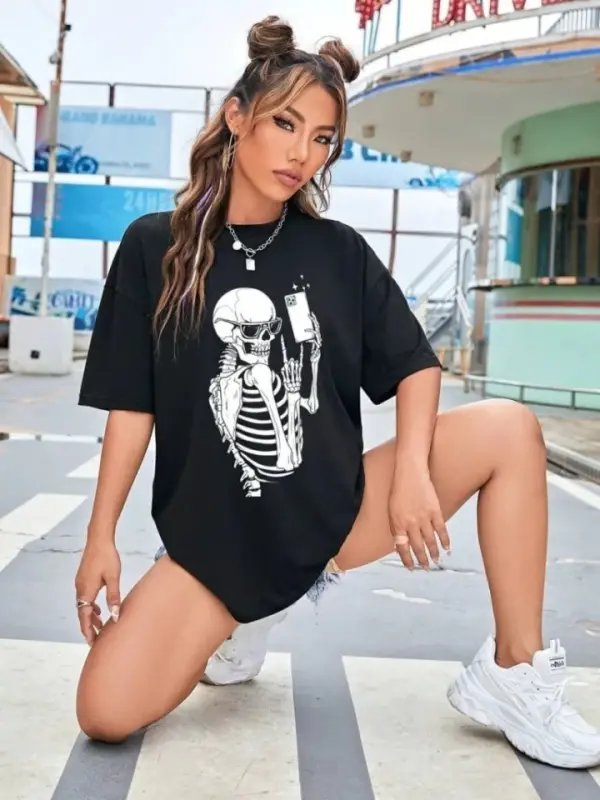 Printed T-shirt - Black - 4