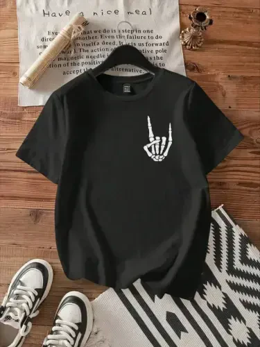 Printed T-shirt - Black - 1