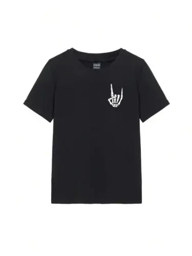 Printed T-shirt - Black - BÜYÜKBEDENIZ (1)