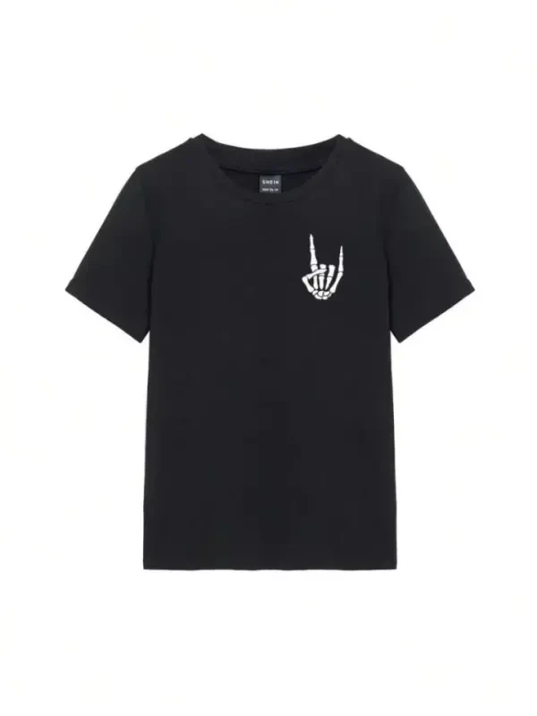 Printed T-shirt - Black - 2