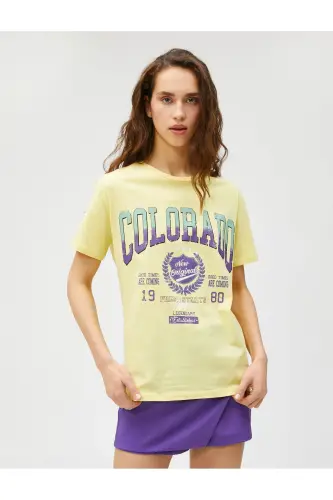 Printed T-Shirt Short Sleeve Crew Neck Cotton - 3