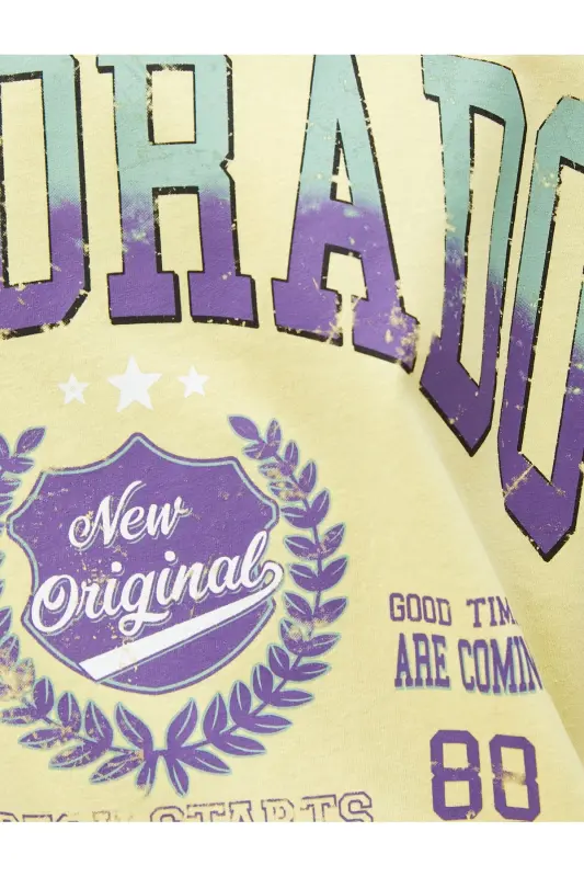 Printed T-Shirt Short Sleeve Crew Neck Cotton - 6