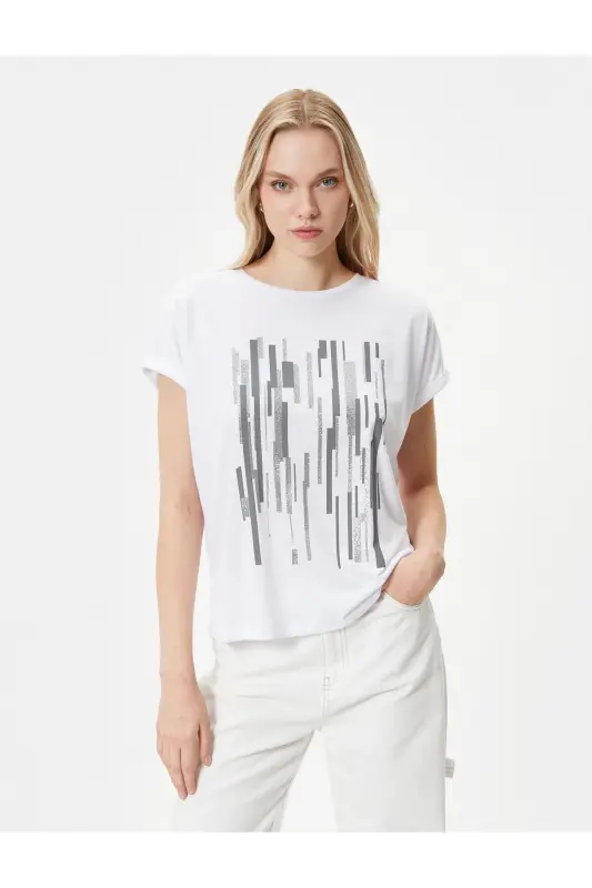 Printed T-shirt Short Sleeve Crew Neck Regular Fi - 3