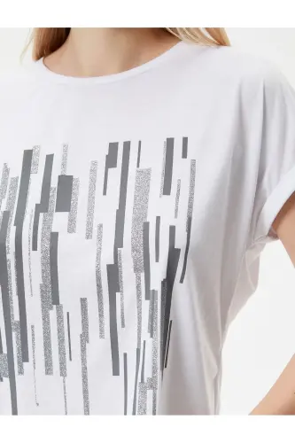 Printed T-shirt Short Sleeve Crew Neck Regular Fi - 5