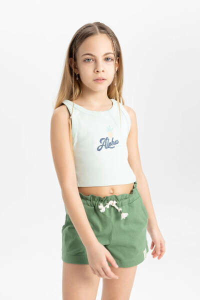 Printed Tank Top for Girls Mint - 3