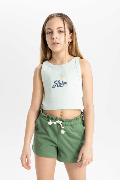 Printed Tank Top for Girls Mint - 4