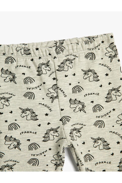 Printed unicorn leggings with elastic waistband - 3