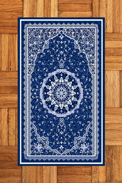 Printed Washable Classic Design Souvenir Prayer Rug 70x130, Seccade-40-blue - 2