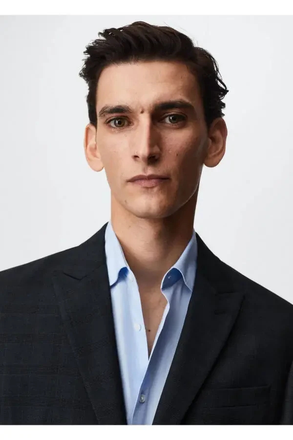 Приталенный клетчатый блейзер - 5