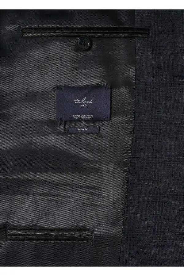 Приталенный клетчатый блейзер - 8