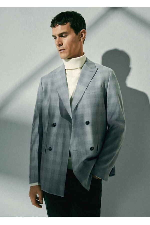 Приталенный пиджак в клетку - 6