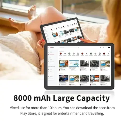 PRITOM TAB11 Planshet Android 13, 128GB, 10 dyuymli Planshet, Sakkiz Yadroli, 5G Ikkita WiFi, HD IPS Displey, Ikkita Kamera, Bluetooth, FM, USB C - 5