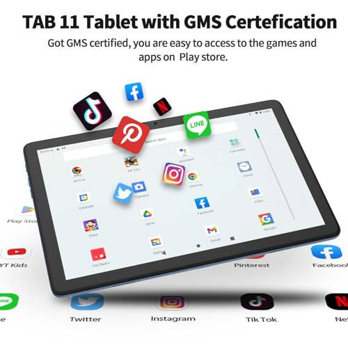 PRITOM TAB11 Planshet Android 13, 128GB, 10 dyuymli Planshet, Sakkiz Yadroli, 5G Ikkita WiFi, HD IPS Displey, Ikkita Kamera, Bluetooth, FM, USB C - 4