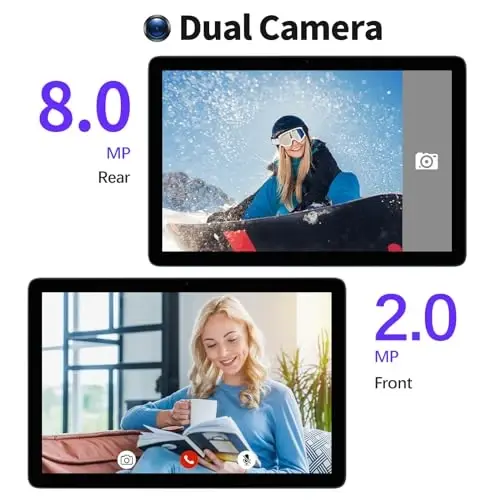 PRITOM TAB11 10'' Tablet Android, Octa-Core, 128GB, Wi-Fi 6, HD IPS Display, Dual Camera, Bluetooth, FM, USB C, Tablet with Case - 4