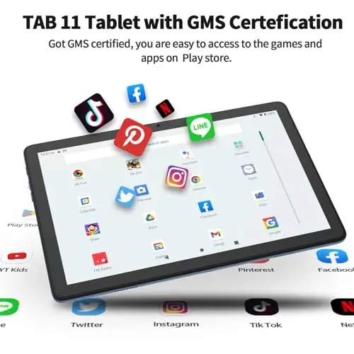 PRITOM TAB11 Android Tablet 10 inch, Octa-Core, 128GB, WiFi6, HD IPS Display, Dual Camera, Bluetooth, FM, USB C, Tablet with Case - PRITOM (1)
