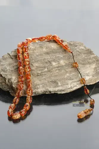 Private Written, Special Boxed Gold Particle Rosary Men's Gift Certified Personalized Name-light orange - 5