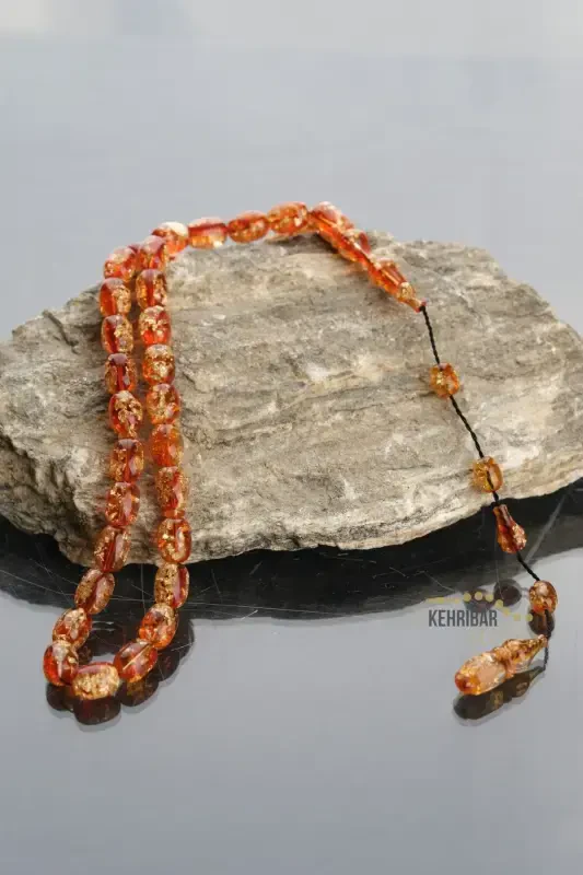 Private Written, Special Boxed Gold Particle Rosary Men's Gift Certified Personalized Name-light orange - 5