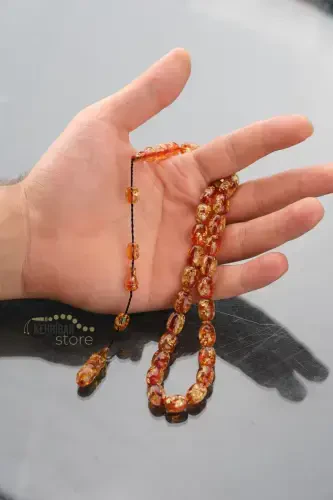 Private Written, Special Boxed Gold Particle Rosary Men's Gift Certified Personalized Name-light orange - 6