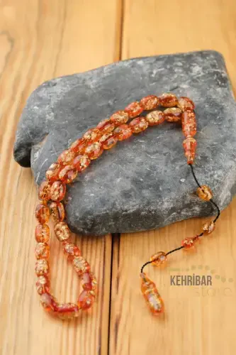 Private Written, Special Boxed Gold Particle Rosary Men's Gift Certified Personalized Name-light orange - 7