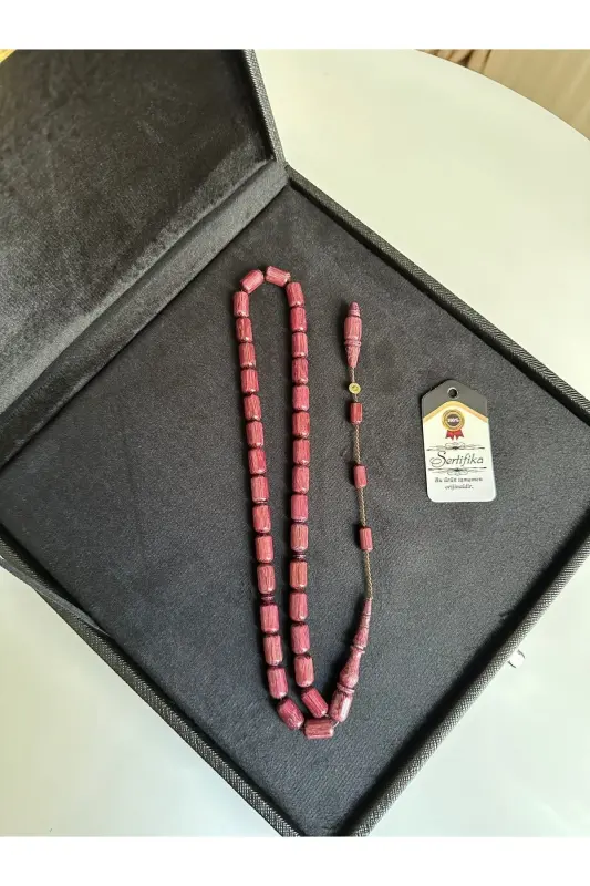 Privately Written, Privately Boxed, Morgül Tree Rosary Master Signed Men's Gift with Certificate Personalized with Name-figured burgundy - 5