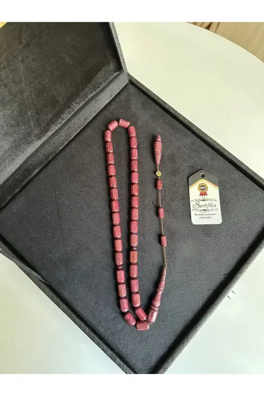 Privately Written, Privately Boxed, Morgül Tree Rosary Master Signed Men's Gift with Certificate Personalized with Name-figured burgundy - 5