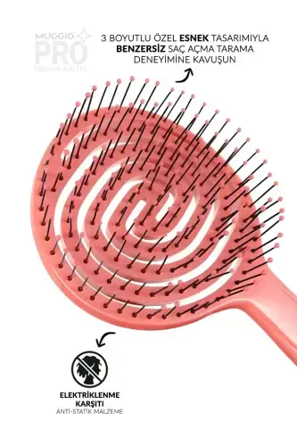 Pro 3D Hair Brush Comb (pink) - ORGANIFLEX (1)