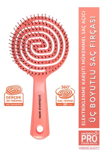 Pro 3D Hair Brush Comb (pink) - 1
