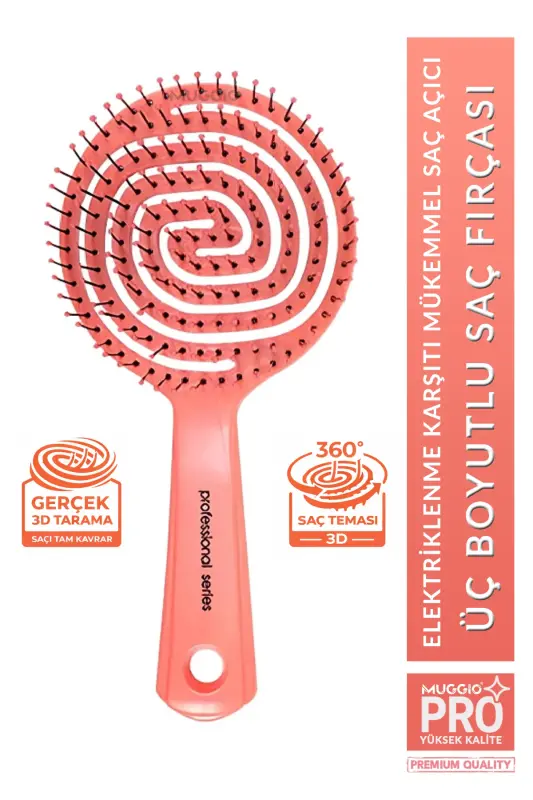 Pro 3D Hair Brush Comb (pink) - 1