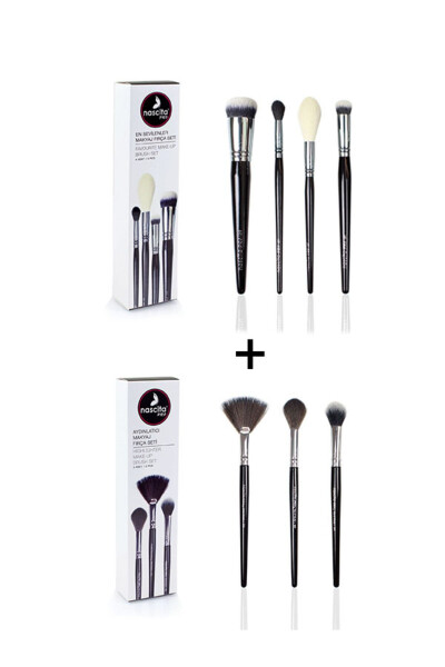 Pro 4 Piece Most Loved Makeup Brush Set NASBRUSHSET54 + Highlighter Makeup Brush Set - 49 - NASCITA