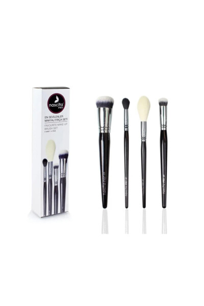 Pro 4 Piece Most Loved Makeup Brush Set NASBRUSHSET54 + Highlighter Makeup Brush Set - 49 - 2