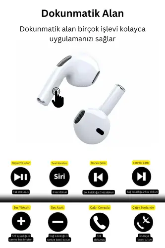 Pro 5 iOS Android Compatible Touch Bluetooth Headphones 8D Stereo HD Sound - 5