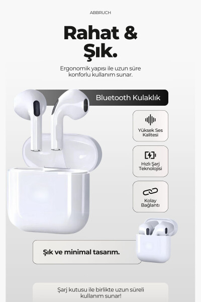 Pro 5 iOS Android Uyumlu Dokunmatik Bluetooth Kulaklık 8D Stereo HD Ses - 3