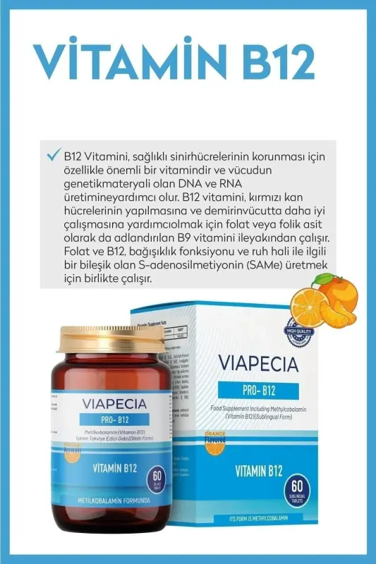 Hafıza ve Sinir Sağlığı İçin B12 Vitamin Takviyesi Metilkobalamin 60 Tablet - Enerji ve Güç Desteği - 6